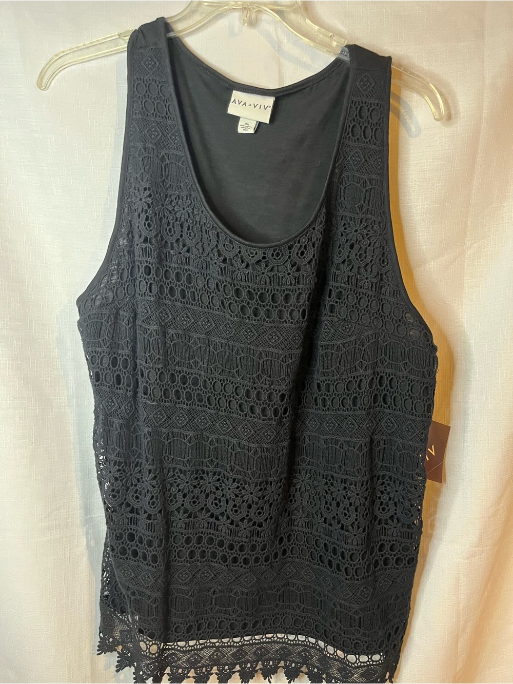 Black Crochet Tank Top Ava & viv